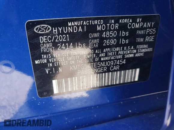 2022 Genesis G70 3.3T z VIN KMTG54TE5NU097454, wystawiony jako Copart lot #66699384 z przebiegiem 29 074 mil mil oraz Szkody całkowita. Historia ofert i sprzedaży dostępna na DreamBid. Obrazek 12.