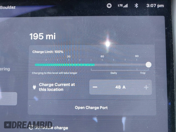 2020 Tesla Model S Long Range with VIN 5YJSA1E23LF381872, listed as a IAAI auction lot 41763046 with 96,720 mi miles and . Bid and sale history available at DreamBid. Image 18.