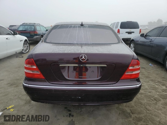 2001 Mercedes-Benz S-Class with VIN WDBNG70J81A138687, listed as a Copart auction lot 42194795 with 137,677 mi miles and Salvage Title. Bid and sale history available at carsss.com. Image 6.