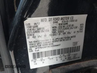 2012 Ford F-250 XL with VIN 1FT7W2BT4CED04407, listed as a IAAI auction lot 42470617 with 295,360 mi miles and . Bid and sale history available at DreamBid. Image 9.