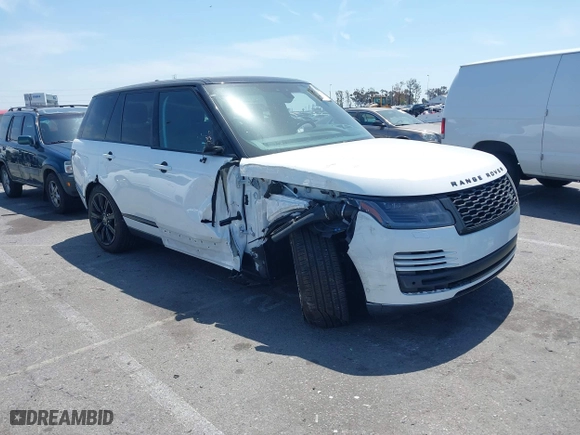2021 Land Rover Range Rover Westminster with VIN SALGS2RUXMA446580, listed as a IAAI auction lot 42093231 with 45,416 mi miles. Bid and sale history available at carsss.com. Image 1.