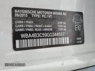 2016 BMW 4 Series 435i xDrive z VIN WBA4B3C59GG344557, wystawiony jako Copart lot #53164045 z przebiegiem 99 094 mil mil oraz Szkoda całkowita • Salvage title. Historia ofert i sprzedaży dostępna na DreamBid. Obrazek 12.