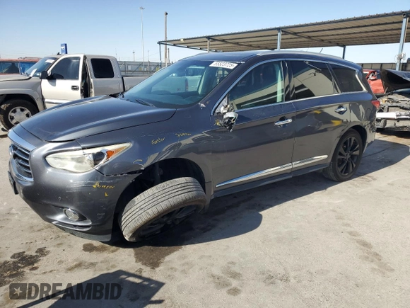 2013 Infiniti JX35 with VIN 5N1AL0MM9DC307014, listed as a Copart auction lot 55523725 with 225,160 mi miles and Salvage Title. Bid and sale history available at DreamBid. Image 1.