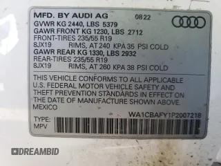 2023 Audi Q5 Prestige with VIN WA1CBAFY1P2007218, listed as a Copart auction lot 86220434 with 24,613 mi miles and Salvage Title. Bid and sale history available at carsss.com. Image 14.