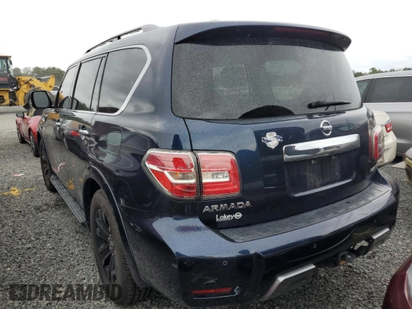 2020 Nissan Armada Platinum with VIN JN8AY2NF8L9360207, listed as a Copart auction lot 73883104 with Not Provided miles and Non Repairable. Bid and sale history available at carsss.com. Image 2.