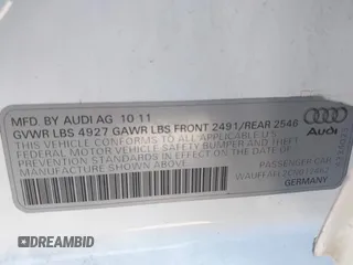 2012 Audi A4 Premium Plus с VIN WAUFFAFL2CN012462, выставлен на аукционе IAAI как лот 42084553 с пробегом 113 271 миль миль и . История ставок и продаж доступна на DreamBid. Изображение 9.