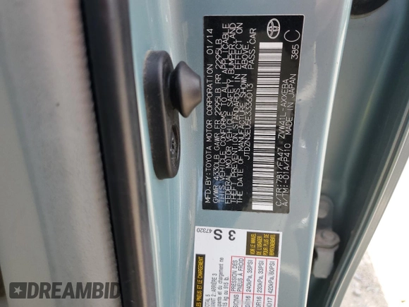 2014 Toyota Prius Two with VIN JTDZN3EU5E3336013, listed as a Copart auction lot 63920965 with 171,620 mi miles and Clean title. Bid and sale history available at DreamBid. Image 13.