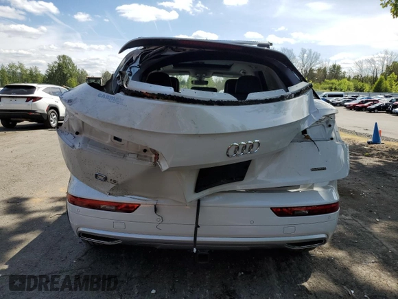 2020 Audi Q5 Premium Plus with VIN WA1BNAFY5L2081013, listed as a Copart auction lot 54674205 with 35,253 mi miles and Salvage title. Bid and sale history available at DreamBid. Image 6.