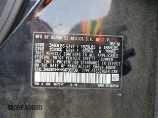 2019 Honda Fit LX с VIN 3HGGK5H44KM706709, выставлен на аукционе Copart как лот 59194995 с пробегом 43 344 миль миль и Списание • Salvage title. История ставок и продаж доступна на DreamBid. Изображение 13.