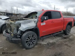 2021 GMC Sierra 1500 AT4 with VIN 1GTU9EET7MZ402509, listed as a Copart auction lot 49750745 with 0 mi miles and Salvage Title. Bid and sale history available at carsss.com. Image 1.