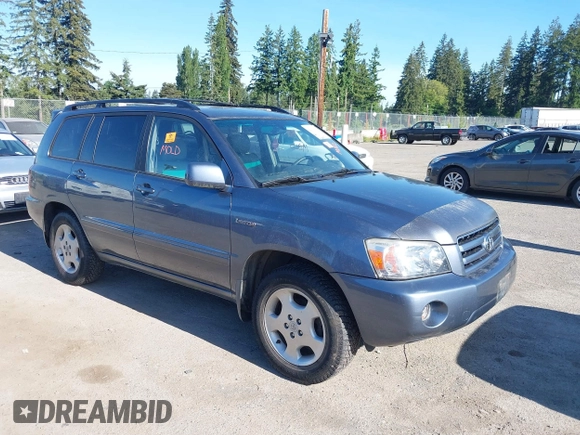 2005 Toyota Highlander z VIN JTEEP21A850092756, wystawiony jako IAAI lot #42336538 z przebiegiem 216 608 mil mil oraz . Historia ofert i sprzedaży dostępna na DreamBid. Obrazek 1.