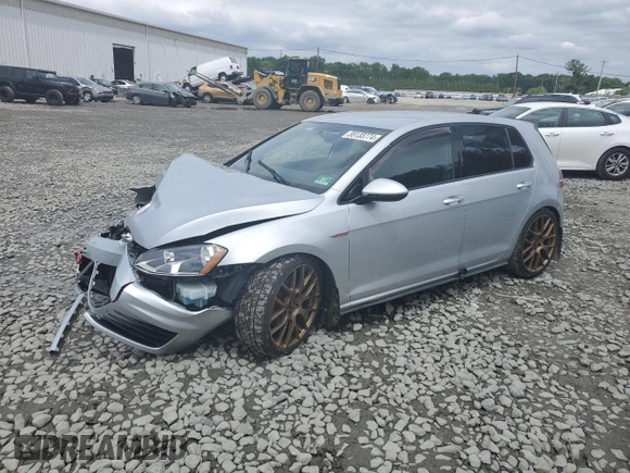 2016 Volkswagen Golf GTI SE with VIN 3VW5T7AU1GM001735, listed as a Copart auction lot 55133774 with 48,277 mi miles and Salvage Title. Bid and sale history available at carsss.com. Image 1.