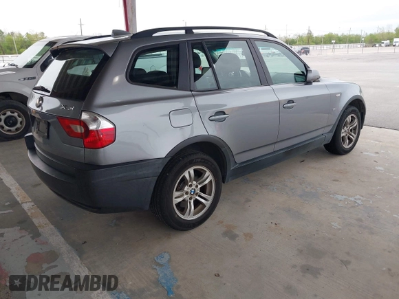 2005 BMW X3 3.0i with VIN WBXPA93495WD18319, listed as a IAAI auction lot 41906633 with 185,090 mi miles. Bid and sale history available at carsss.com. Image 4.