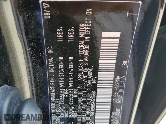 2017 Toyota Highlander XLE with VIN 5TDJZRFH9HS461668, listed as a Copart auction lot 60532375 with 82,923 mi miles and Salvage title. Bid and sale history available at DreamBid. Image 13.