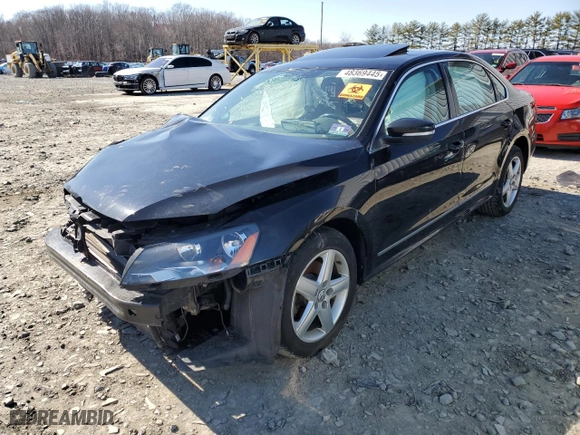 2014 Volkswagen Passat TDI SE w/Sunroof with VIN 1VWBN7A36EC094271, listed as a Copart auction lot 48369445 with 0 mi miles and Salvage Title. Bid and sale history available at carsss.com. Image 1.