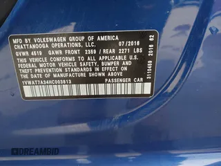 2017 Volkswagen Passat S z VIN 1VWAT7A34HC003813, wystawiony jako IAAI lot #42322928 z przebiegiem 207 115 mil mil oraz . Historia ofert i sprzedaży dostępna na DreamBid. Obrazek 9.