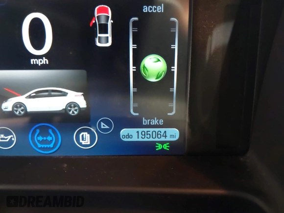 2011 Chevrolet Volt with VIN 1G1RC6E43BU102197, listed as a IAAI auction lot 41986239 with 195,064 mi miles. Bid and sale history available at carsss.com. Image 12.