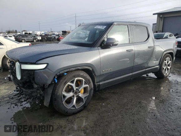 2022 Rivian R1T Adventure z VIN 7FCTGAAA5NN014941, wystawiony jako Copart lot #43771755 z przebiegiem 43 410 mil mil oraz Szkody całkowita. Historia ofert i sprzedaży dostępna na DreamBid. Obrazek 1.