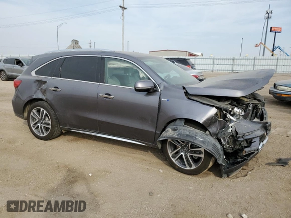 2017 Acura MDX Sport Hybrid w/Advance Pkg with VIN 5FRYD7H71HB000196, listed as a Copart auction lot 75695694 with 0 mi miles and Salvage Title. Bid and sale history available at carsss.com. Image 4.