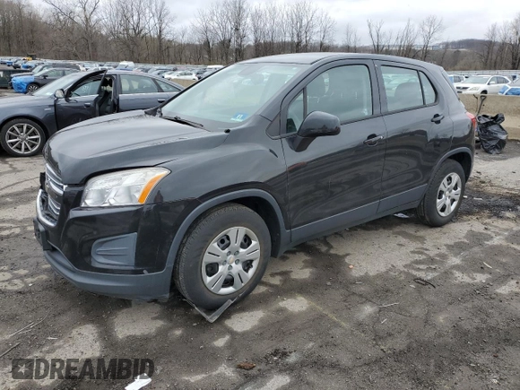 2016 Chevrolet Trax LS with VIN KL7CJKSB0GB631248, listed as a Copart auction lot 52078205 with 88,013 mi miles and Salvage Title. Bid and sale history available at carsss.com. Image 1.