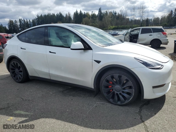 2022 Tesla Model Y Performance with VIN 7SAYGDEF4NF518109, listed as a Copart auction lot 51278535 with 20,373 mi miles and Salvage Title. Bid and sale history available at carsss.com. Image 4.