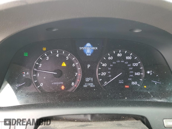 2010 Lexus LS 460 with VIN JTHBL5EF9A5096918, listed as a Copart auction lot 52979705 with 111,693 mi miles and Salvage title. Bid and sale history available at DreamBid. Image 9.