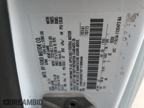 2015 Ford Transit Connect XL with VIN NM0GS9E75F1198044, listed as a Copart auction lot 53794315 with 154,493 mi miles and Non repairable. Bid and sale history available at DreamBid. Image 14.