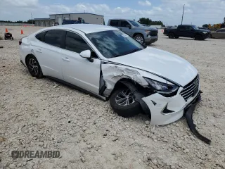 2022 Hyundai Sonata Hybrid Blue with VIN KMHL24JJXNA048348, listed as a Copart auction lot 65349624 with 14,379 mi miles and Salvage Title. Bid and sale history available at carsss.com. Image 4.
