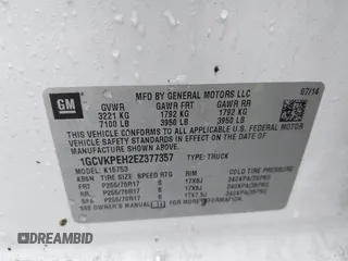 2014 Chevrolet Silverado 1500 Work Truck with VIN 1GCVKPEH2EZ377357, listed as a IAAI auction lot 41447511 with 136,835 mi miles and . Bid and sale history available at DreamBid. Image 9.