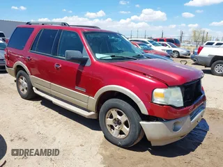 2007 Ford Expedition Eddie Bauer z VIN 1FMFU18577LA46949, wystawiony jako IAAI lot #42408110 z przebiegiem 233 516 mil mil oraz . Historia ofert i sprzedaży dostępna na DreamBid. Obrazek 1.