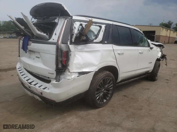 2023 Cadillac Escalade AWD V-Series with VIN 1GYS4HK95PR173309, listed as a Copart auction lot 58953074 with 0 mi miles and Salvage Title. Bid and sale history available at carsss.com. Image 3.