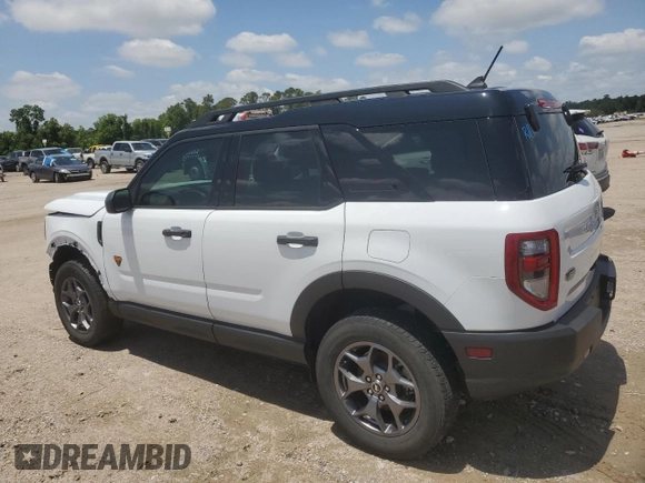 2024 Ford Bronco Sport Badlands z VIN 3FMCR9D90RRF27061, wystawiony jako Copart lot #56312745 z przebiegiem 5 670 mil mil oraz Szkoda całkowita • Salvage title. Historia ofert i sprzedaży dostępna na DreamBid. Obrazek 2.