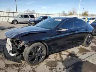 2023 Genesis G70 2.0T with VIN KMTG34TA5PU132838, listed as a Copart auction lot 85335444 with 5,970 mi miles and Salvage Title. Bid and sale history available at DreamBid. Image 1.