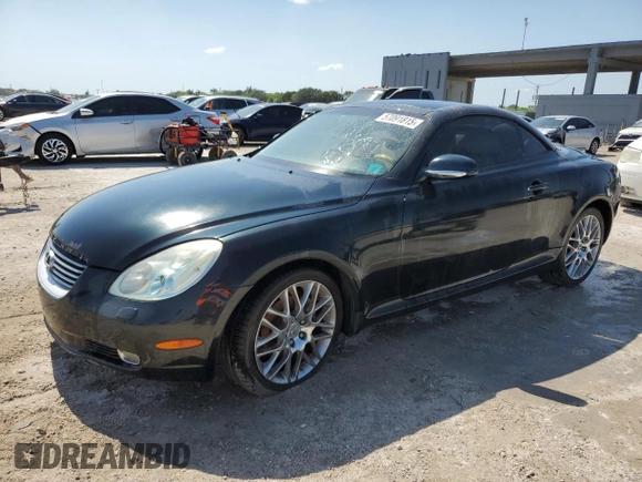 2003 Lexus SC 430 z VIN JTHFN48Y930048533, wystawiony jako Copart lot #57091815 z przebiegiem Nie podano mil oraz Szkoda całkowita • Salvage title. Historia ofert i sprzedaży dostępna na DreamBid. Obrazek 1.