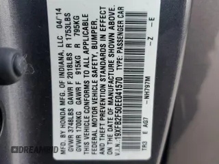 2014 Honda Civic Sedan LX with VIN 19XFB2F50EE041570, listed as a Copart auction lot 43700395 with 142,198 mi miles and Salvage Title. Bid and sale history available at carsss.com. Image 15.