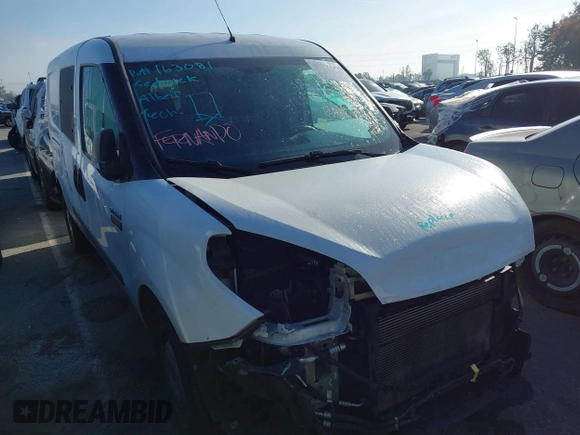 2020 Ram ProMaster City Cargo Van Tradesman with VIN ZFBHRFAB7L6S00972, listed as a IAAI auction lot 41792290 with 105,113 mi miles. Bid and sale history available at carsss.com. Image 1.