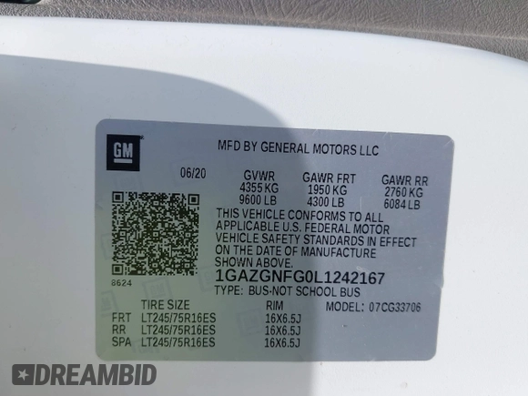 2020 Chevrolet Express Passenger LS с VIN 1GAZGNFG0L1242167, выставлен на аукционе IAAI как лот 42449725 с пробегом 36 919 миль миль и . История ставок и продаж доступна на DreamBid. Изображение 9.