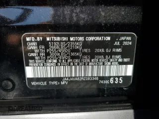 2024 Mitsubishi Outlander SE z VIN JA4J4VA82RZ083346, wystawiony jako Copart lot #61260205 z przebiegiem 11 792 mil mil oraz Czysty tytuł • Clean title. Historia ofert i sprzedaży dostępna na DreamBid. Obrazek 13.