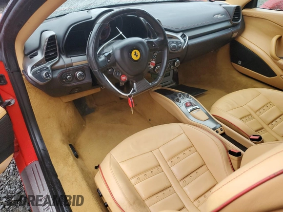 2011 Ferrari 458 Italia z VIN ZFF67NFA5B0176534, wystawiony jako Copart lot #86757334 z przebiegiem Nie podano mil oraz Szkoda całkowita • Salvage title. Historia ofert i sprzedaży dostępna na DreamBid. Obrazek 8.
