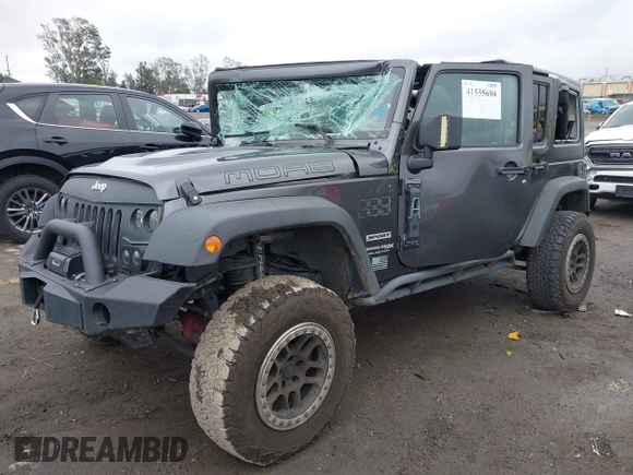 2018 Jeep Wrangler JK Unlimited Sport with VIN 1C4BJWDG3JL828513, listed as a IAAI auction lot 41535694 with 160,254 mi miles. Bid and sale history available at carsss.com. Image 2.