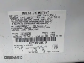 2013 Ford Taurus SEL with VIN 1FAHP2E87DG168729, listed as a IAAI auction lot 42012757 with 89,644 mi miles. Bid and sale history available at carsss.com. Image 9.