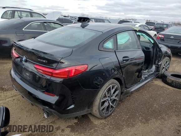 2020 BMW 2 Series 228i xDrive with VIN WBA73AK08L7F74933, listed as a Copart auction lot 43455985 with 37,814 mi miles and Salvage Title. Bid and sale history available at carsss.com. Image 3.