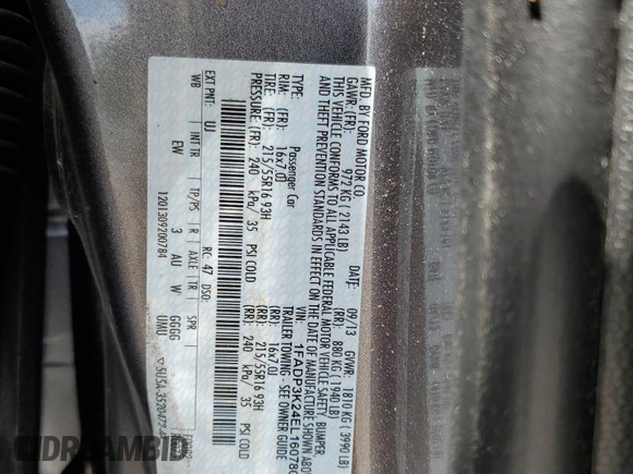 2014 Ford Focus SE z VIN 1FADP3K24EL160780, wystawiony jako Copart lot #57642995 z przebiegiem 121 462 mil mil oraz Szkoda całkowita • Salvage title. Historia ofert i sprzedaży dostępna na DreamBid. Obrazek 12.