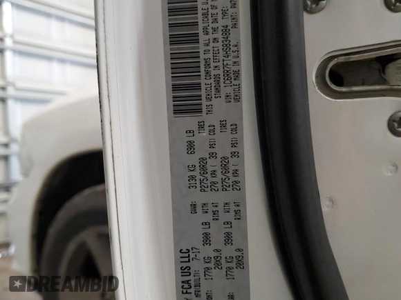 2017 Ram 1500 Tradesman with VIN 1C6RR7FT4HS834884, listed as a Copart auction lot 56394485 with 114,593 mi miles and Salvage title. Bid and sale history available at DreamBid. Image 12.