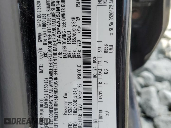 2018 Ford Fiesta S with VIN 3FADP4AJ5JM145454, listed as a Copart auction lot 60641115 with 102,243 mi miles and Salvage title. Bid and sale history available at DreamBid. Image 13.