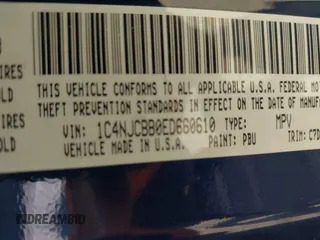 2014 Jeep Compass Sport with VIN 1C4NJCBB0ED660610, listed as a IAAI auction lot 40506737 with 209,670 mi miles. Bid and sale history available at carsss.com. Image 9.