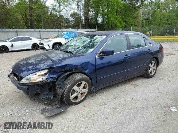 2005 Honda Accord EX with VIN 1HGCM567X5A079182, listed as a Copart auction lot 50696665 with 186,410 mi miles and Salvage Title. Bid and sale history available at DreamBid. Image 1.