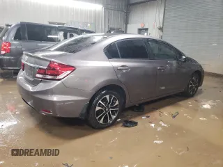 2015 Honda Civic EX with VIN 19XFB2F88FE037665, listed as a Copart auction lot 88046595 with 122,049 mi miles and Salvage Title. Bid and sale history available at carsss.com. Image 3.