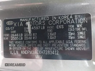 2017 Kia Sportage LX with VIN KNDPM3ACXH7283412, listed as a IAAI auction lot 41896463 with 58,473 mi miles and . Bid and sale history available at carsss.com. Image 9.