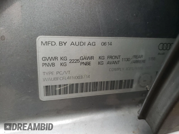 2015 Audi A4 Komfort с VIN WAUBFCFL4FN003714, выставлен на аукционе Copart как лот 81645754 с пробегом 210 114 миль миль и Списание • Salvage title. История ставок и продаж доступна на DreamBid. Изображение 13.